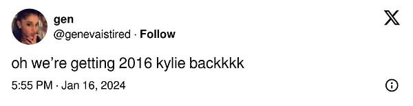 "2016 Kylie geri dönüyor"