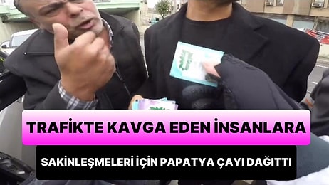 Trafikte Kavga Eden İnsanlara Papatya Çayı Dağıtarak Sakinleştirmeye Çalışan Motorcu