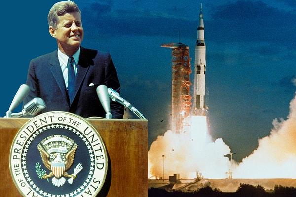 4. ABD Başkanı Kennedy, 12 Eylül 1962'de Ay'a insan gönderme hedefini belirleyerek Gemini ve Apollo programlarını başlattı.