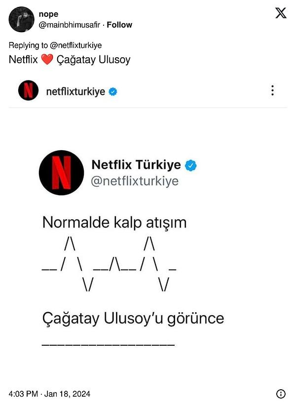 Bu da Netflix Türkiye hesabının eski bir paylaşımını akıllara getirdi.