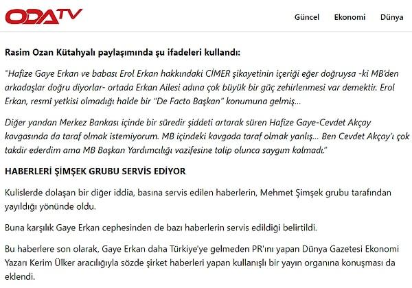 Haberlerin komplo olduğunu iddia eden baba Erkan, açıklamalarında "Ankara’da farklı bir oyunun başladığı" ifadelerini kullanmıştı. Sonrasında ODATV'de de yayımlanan bir haber dikkat çekti.