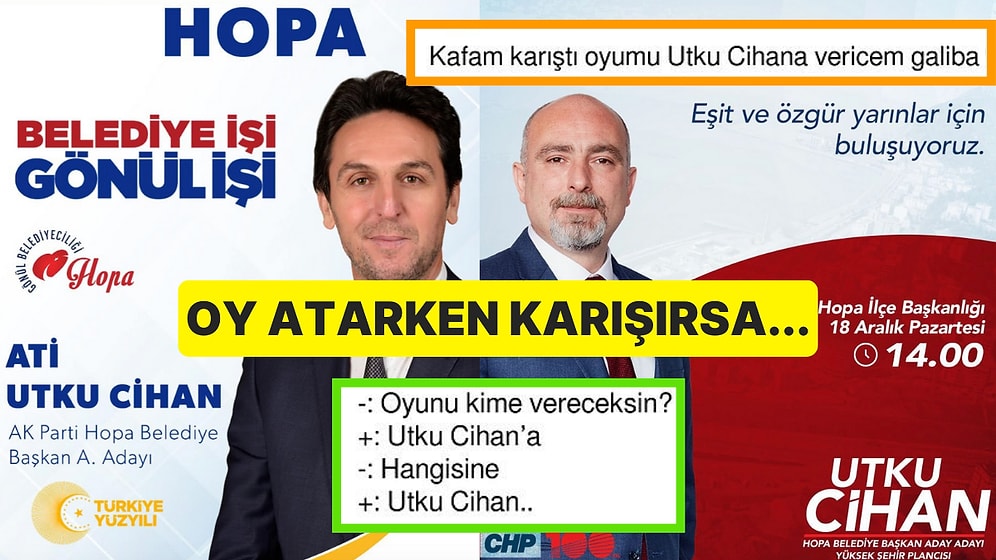 Hopa'da AKP ve CHP'nin Belediye Başkan Adaylarının İsimleri Aynı Olunca Milletin Aklı Karıştı