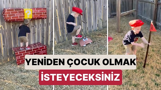 Bir Baba Çocuğunun Super Mario Temalı Doğum Günü Partisi İçin Muazzam Bir Parkur Hazırladı