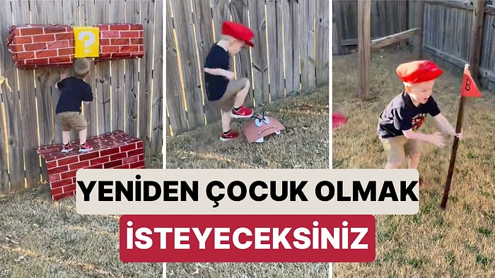 Bir Baba Çocuğunun Super Mario Temalı Doğum Günü Partisi İçin Muazzam Bir Parkur Hazırladı