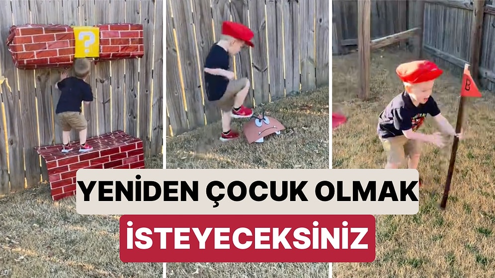 Bir Baba Çocuğunun Super Mario Temalı Doğum Günü Partisi İçin Muazzam Bir Parkur Hazırladı