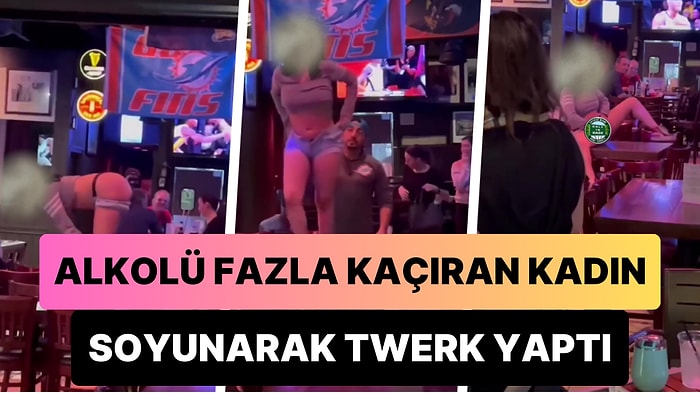 Alkolü Fazla Kaçıran Kadın Twerk Yaptığı Masanın Üzerinde Soyundu