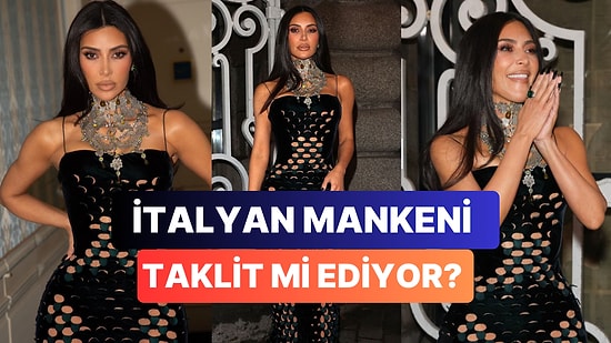 Kim Kardashian Paris Moda Haftası'na Katılırken Sergilediği Kombinle Monica Belluci Özentisi Olmakla Suçlandı
