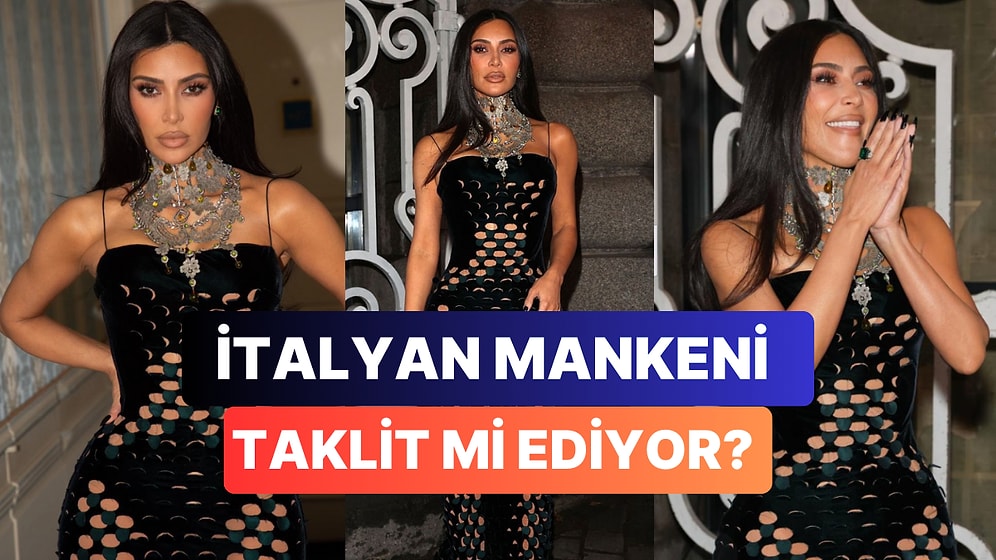 Kim Kardashian Paris Moda Haftası'na Katılırken Sergilediği Kombinle Monica Belluci Özentisi Olmakla Suçlandı