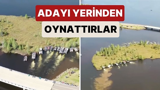 Tekne Sahipleri Wisconsin'deki Bir Yüzen Adayı Tekneleriyle Hareket Ettirerek Yerini Değiştirdi