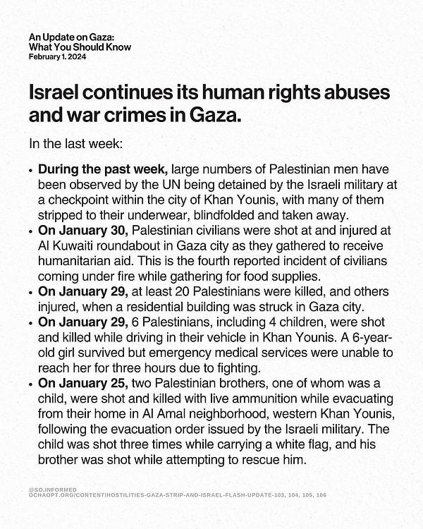 İsrail, Gazze'de insan hakları ihlallerine ve savaş suçları işlemeye devam ediyor.