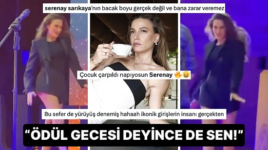 Ödül Alırken Yaptığı Dans Şovla Kameramana Kalp Krizi Geçirten Serenay Sarıkaya'nın Bacak Boyu Olay Oldu!