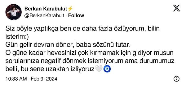 İşte Berkan Karabulut'un Survivor açıklaması: