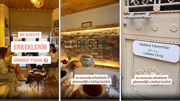 Balat'ta yalnızca kadınların girebildiği ve erkeklerin içeri alınmadığı kafenin videosu viral oldu.