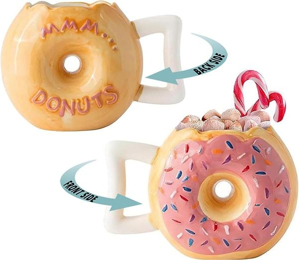 4. Kahvenin yanında hiç kalori almadan tatlı tüketmiş hissini yaşayacağınız donut şeklinde kupalar.