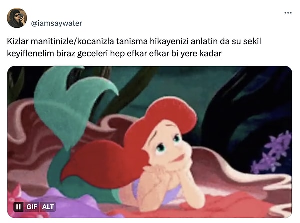 Twitter'da @iamsaywater isimli bir kullanıcı takipçilerine sevgilileri ve eşleriyle nasıl tanıştıklarını sordu.