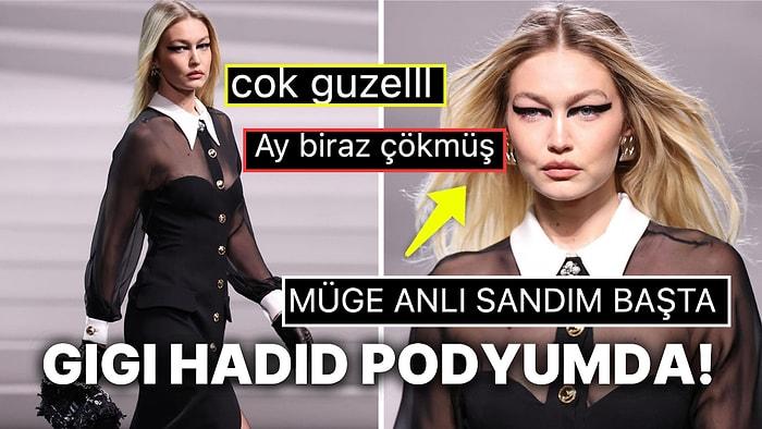 Gigi Hadid, Yer Aldığı Versace Defilesinde Verdiği Pozlarla Sosyal Medyayı İkiye Böldü