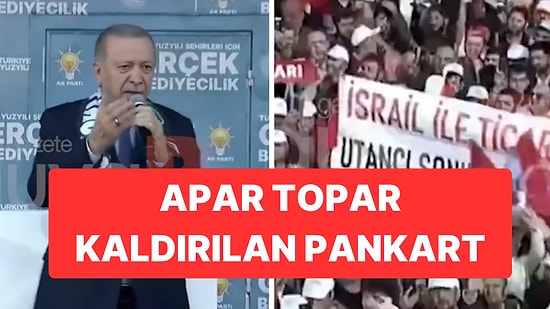 Apar Topar İndirilen Pankart: “İsrail ile Ticaret Utancı Sonlandırılsın”