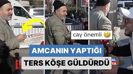 Murat Kurum'un Seçim Standında Dağıtılan Çayı Alan Amcanın Yaptığı Ters Köşe Muhabiri Güldürdü