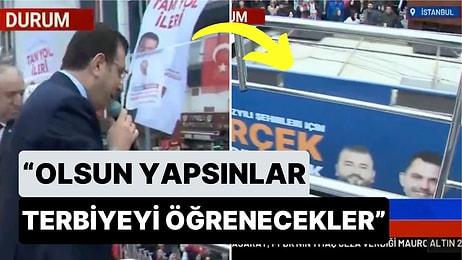 Ekrem İmamoğlu'nun Miting Yaptığı Alanda Bir AKP Seçim Aracı Müzik Açarak Vatandaşların Arasından Geçti