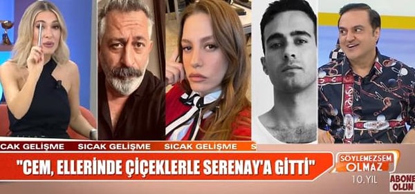 Cem Yılmaz da hala kendini Serenay Sarıkaya ile hatırlıyor olacak ki, Mert Demir'den ayrıldığını duyar duymaz kapısına çiçeklerle gitmiş...