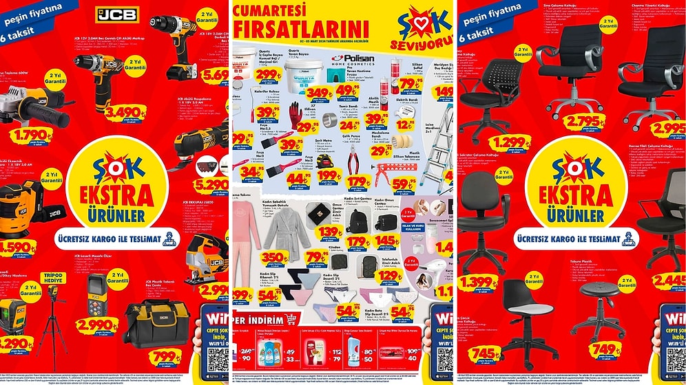 ŞOK'a Çalışma Koltuğu ve Yapı Malzemeleri Geliyor! 2 Mart 2024 ŞOK Aktüel Ürünler Kataloğu