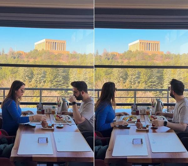 'Dünyanın en güzel manzaralı kahvaltısı' denilerek yapılan paylaşım ise sosyal medyada gündem oldu.