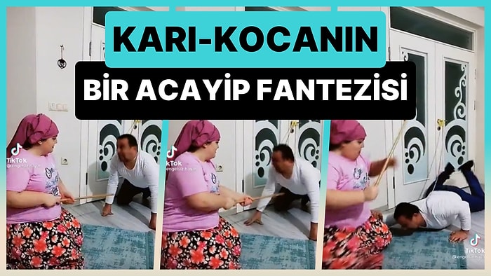 Karı-Kocanın Bi' Acayip Fantezisi: Tasmayla Kapıya Bağladığı Kocasını Sopayla Eğitmeye Çalıştı!