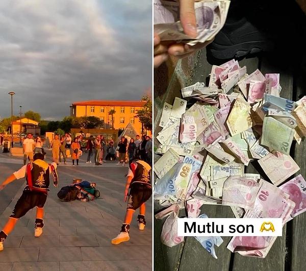 Türkiye seyahatleri boyunca sadece yemeğe para verdiklerini belirten gençler, gittikleri yerlerde de kalabalık caddelerde zeybek gösterisi yaptılar.