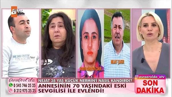 32 yaşındaki kızı Nermin'in, evlendiğini iddia ettiği Nejat Çakır'ı 9 yaşındayken tanıdığını ve kendisine "baba" diye seslendiğini söyleyen Sabriye Hanım, kızını 10 yıldır görmediğini dile getirdi.