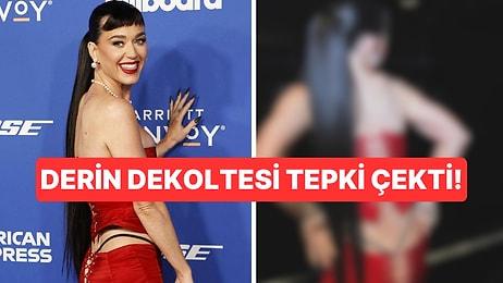 Katy Perry'nin Sıra Dışı Kırmızı Halı Görünümünün Akıl Almaz Dekoltesi Kısa Sürede Birçok Eleştiri Aldı