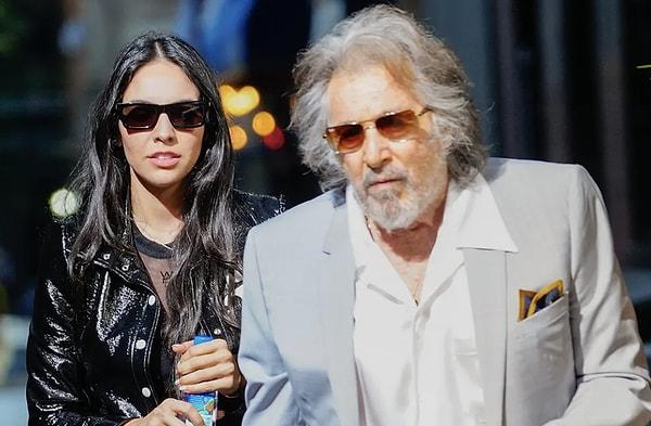 Aralarındaki yaş farkı küçümsenemeyecek kadar fazla olan Alfallah'ın, Pacino'nun ilk karısı ile arasında 53 yaş var...