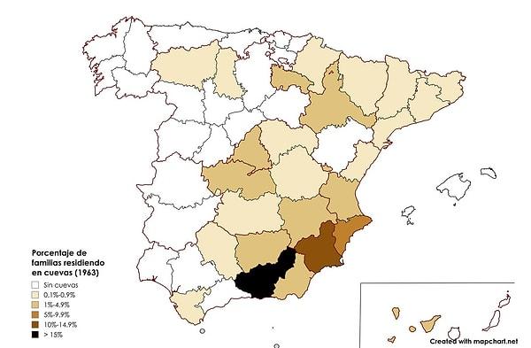 5. 1963 yılında mağarada yaşayan İspanya popülasyonu.