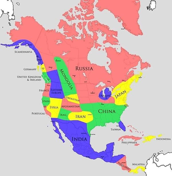 10. Kuzey Amerika ülkelerinin iklim benzerliği olan ülkeler.