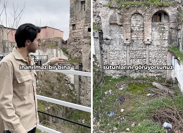 Bir sosyal medya kullanıcısı, İstanbul Fatih'te bulunan ilginç bir binayı paylaştı.
