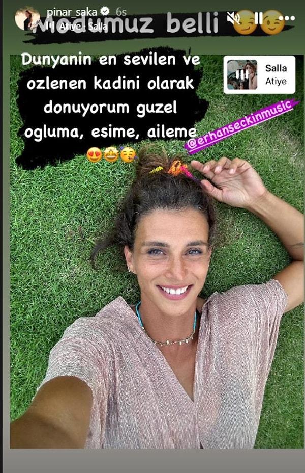"Modumuz belli! Dünyanın en sevilen ve özlenen kadını olarak dönüyorum. Güzel oğluma, eşime, aileme..." yazan bir paylaşımda bulunan Pınar Saka, bakalım ilerleyen günlerde yarışmaya dair sessizliğini bozcak mı?