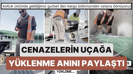 Bir Görevli Almanya'da Vefat Eden Gurbetçilerin Cenazelerinin Uçağa Yüklenme Anını Paylaştı