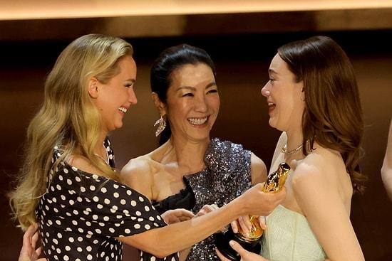Michelle Yeoh Explains Why She Gave Emma Stone's Oscar to Jennifer Lawrence