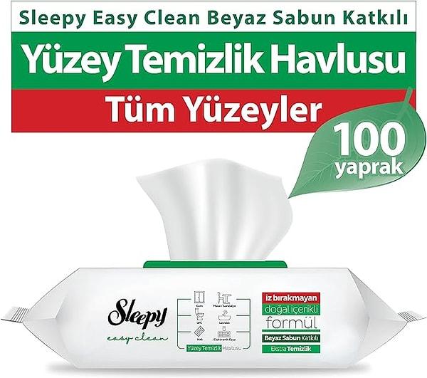 7. Sleepy Easy Clean Beyaz Sabun Katkılı Yüzey Temizlik Havlusu