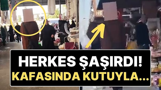 Görenler Şaşkına Döndü: Kafasına Karton Kutu Geçirdi Sokaklarda Gezdi!