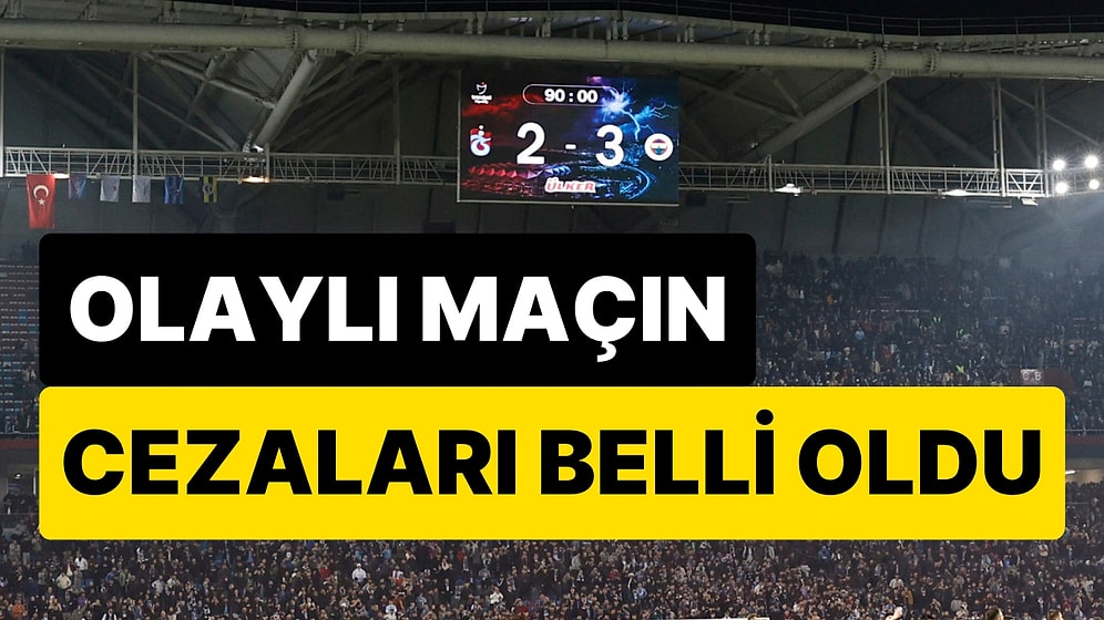 Trabzonspor - Fenerbahçe Maçının PFDK Kararları Açıklandı