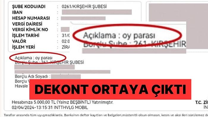 Dekontlar Ortaya Çıktı! Kırşehir'de Seçim Öncesi Oy Parası Olarak 5 Bin Lira Dağıtıldı