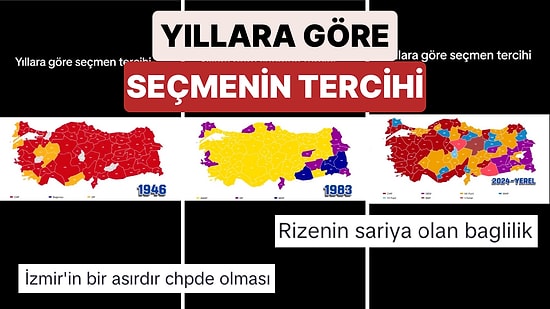 Bazı Bölgeler Asırlardır Değişmemiş: Yıllara Göre Ülkemizdeki Seçim Sonuçları Bir Video ile Karşılaştırıldı