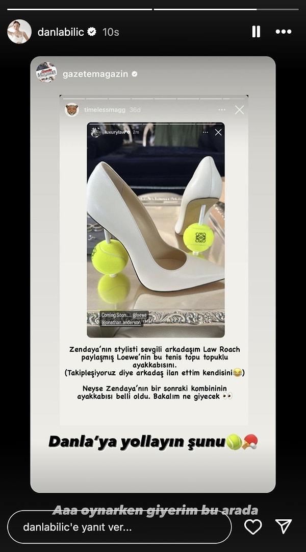Danla Bilic, Zendaya'nın yeni giydiği tenis toplu topuklu ayakkabıya yükseldi.