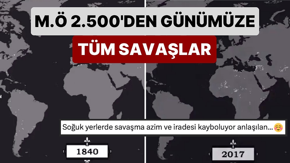 M.Ö 2.500'den Günümüze Kadar Yaşanan Belgelenmiş Tüm Savaşlar Harita Üzerinde Gösterildi