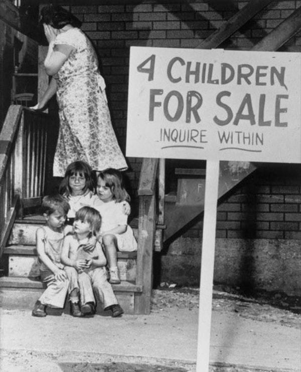 6. Büyük Buhran sırasında çocuklarını satan Amerikalı anne.