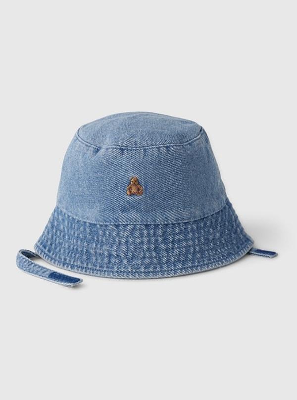 Gap İşlemeli Bucket Denim Şapka