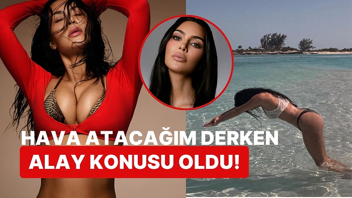 Kim Kardashian'ın Dizine Gelen Suya Balıklama Atladığı Anları Paylaşması Akıllarda Soru İşaretleri Oluşturdu