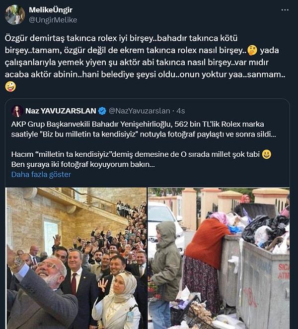 Bir kullanıcı da yine bir gazetecinin Yenişehirlioğlu'nun "halktan kopuk" olduğuna yönelik iddiayla yaptığı paylaşıma yorumunda,  Özgür Demirtaş'ın ismini geçirince ünlü ekonomistin hedefine girmekten kurtulamadı.