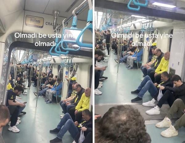 Maçın ardından bir vatandaş metroda, Fenerbahçe taraftarının üzgün halini görüntüledi.