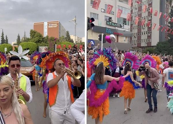 Festivalde, Adana Büyükşehir Belediye Başkanı Zeydan Karalar'ın da dahil olduğu kortejde renkli görüntüler ortaya çıktı.